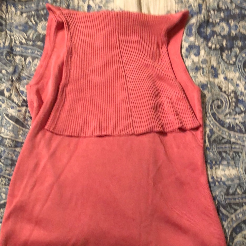 Pink Ann Taylor sleeveles turtleneck